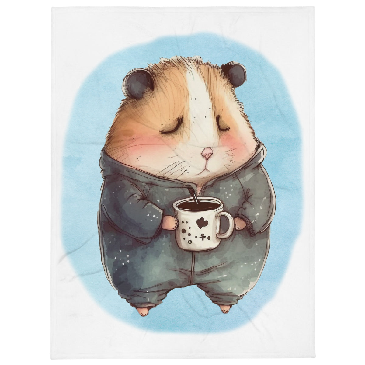 Sleepy Hamster 100% Polyester Soft Silk Touch Fabric Throw Blanket - Cozy, Durable and Adorable