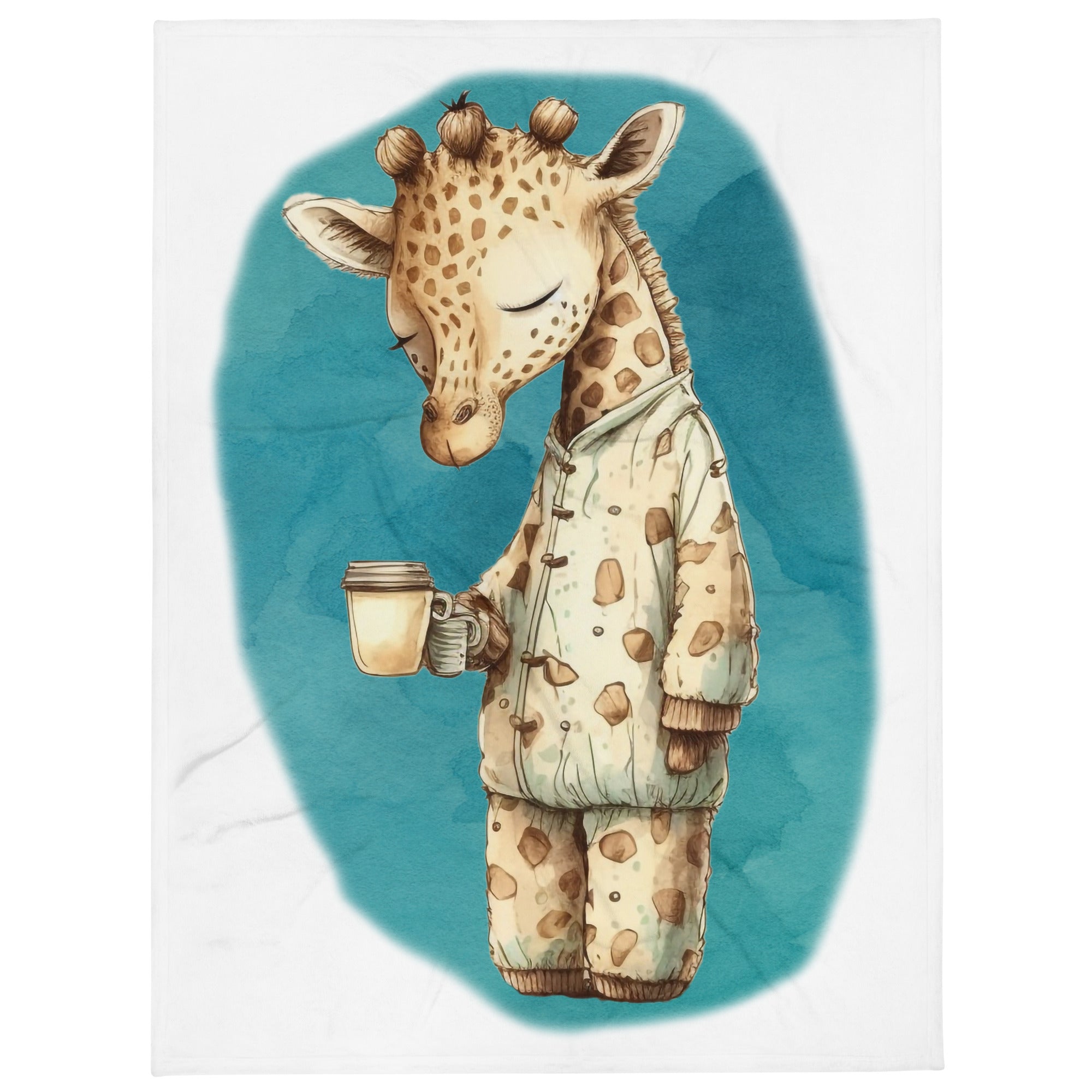 Sleepy Giraffe 100% Polyester Soft Silk Touch Fabric Throw Blanket - Cozy, Durable and Adorable