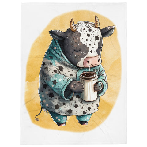 Sleepy Cow 100% Polyester Soft Silk Touch Fabric Throw Blanket - Cozy, Durable and Adorable