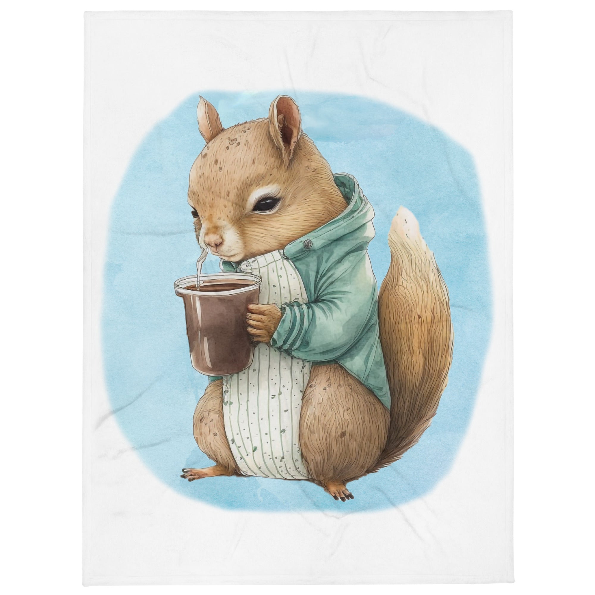 Sleepy Squirrel 100% Polyester Soft Silk Touch Fabric Throw Blanket - Cozy, Durable and Adorable