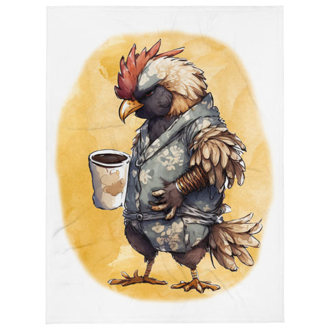 Sleepy Rooster 100% Polyester Soft Silk Touch Fabric Throw Blanket - Cozy, Durable and Adorable