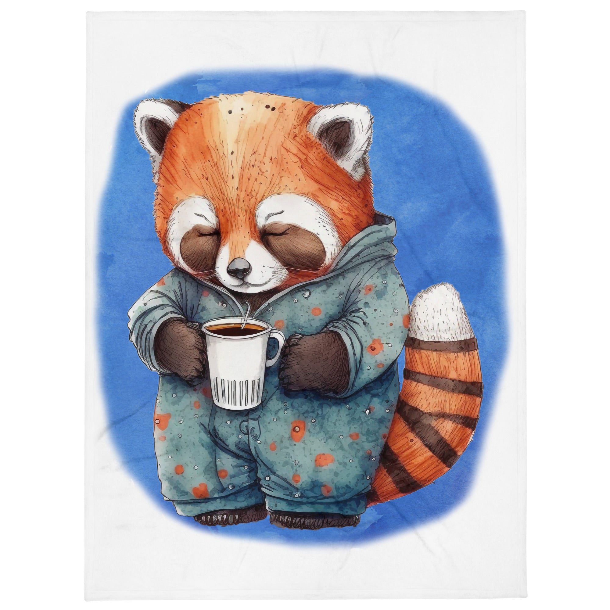 Sleepy Red Panda 100% Polyester Soft Silk Touch Fabric Throw Blanket - Cozy, Durable and Adorable