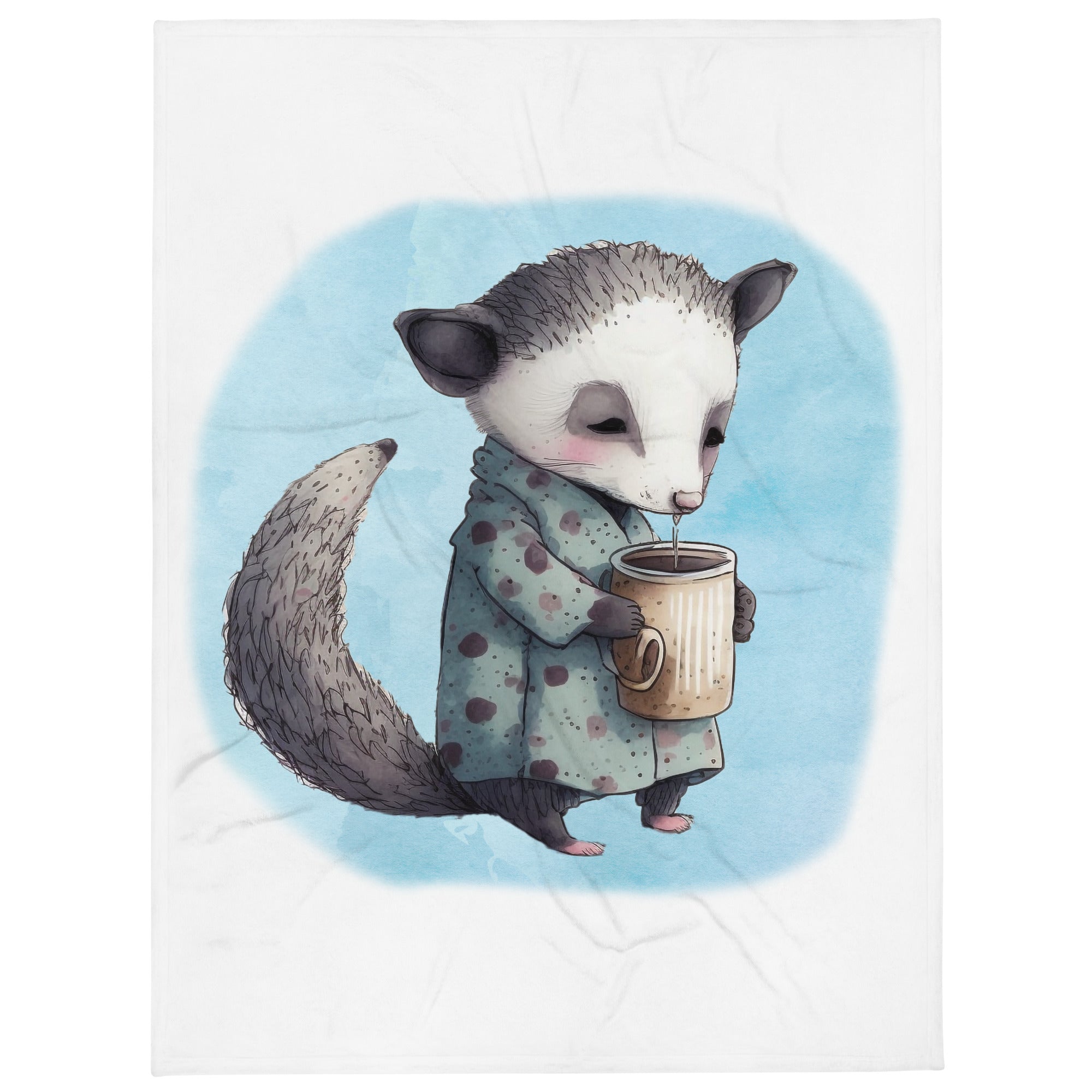 Sleepy Possum 100% Polyester Soft Silk Touch Fabric Throw Blanket - Cozy, Durable and Adorable