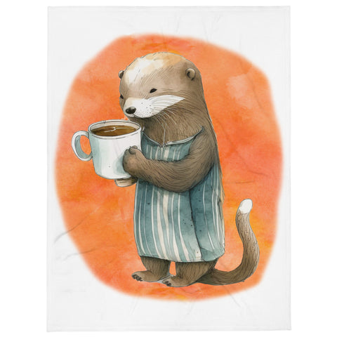 Sleepy Otter 100% Polyester Soft Silk Touch Fabric Throw Blanket - Cozy, Durable and Adorable