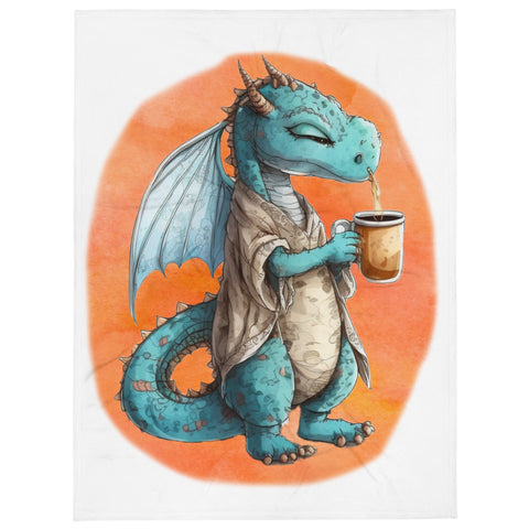 Sleepy Dragon 100% Polyester Soft Silk Touch Fabric Throw Blanket - Cozy, Durable and Adorable