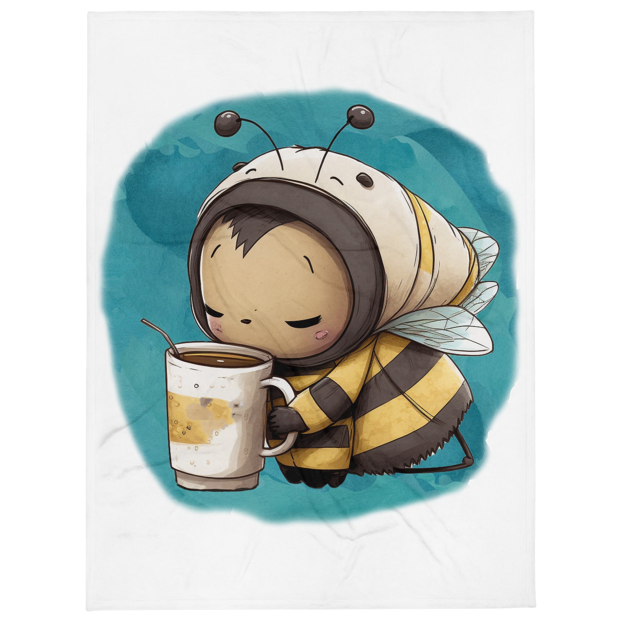 Sleepy bee 100% Polyester Soft Silk Touch Fabric Throw Blanket - Cozy, Durable and Adorable