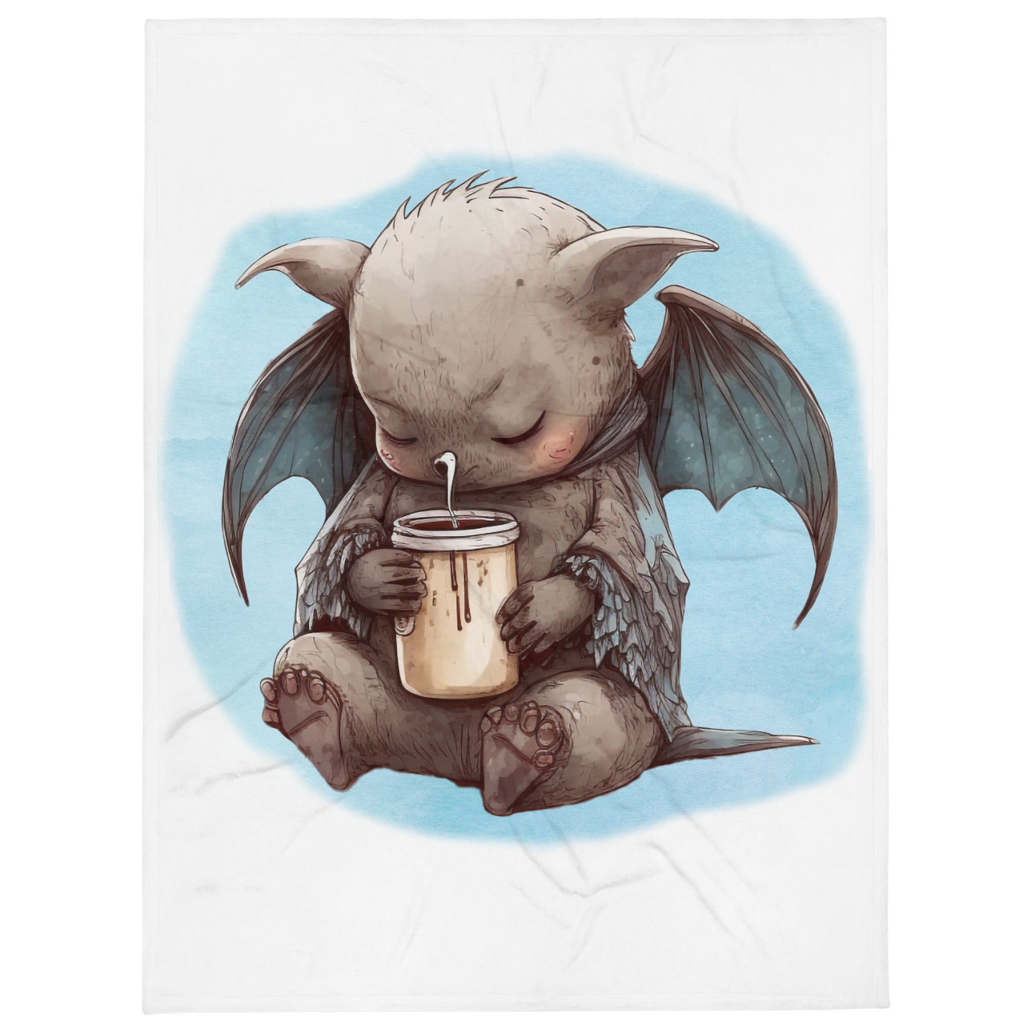 Sleepy Bat 100% Polyester Soft Silk Touch Fabric Throw Blanket - Cozy, Durable and Adorable