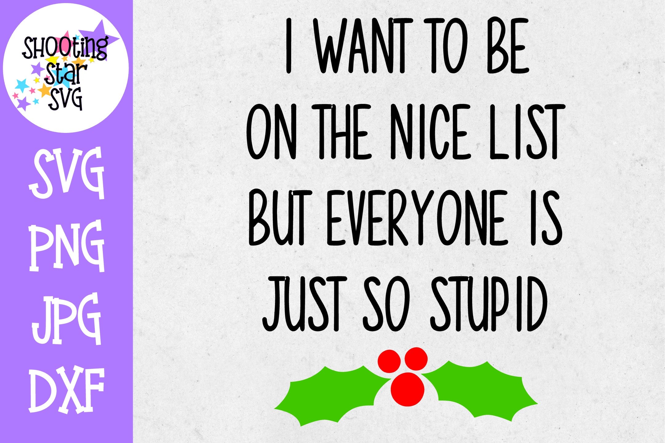 Want to be on Nice List Everyone is Stupid SVG - Christmas