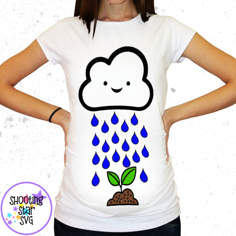 Rain Cloud Watering Seed - Pregnancy SVG - Maternity SVG